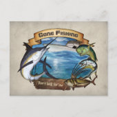 魚釣り – 探さない ポストカード (正面)