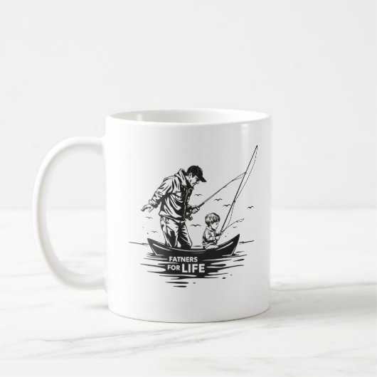 魚釣り:永遠の絆 コーヒーマグカップ (左)