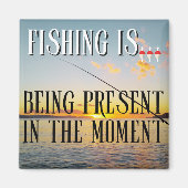 魚釣り...現在の存在 マグネット (正面)