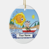 魚釣り – 男性 セラミックオーナメント (右)
