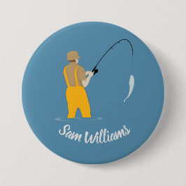 魚釣り 缶バッジ