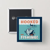 魚釣り 缶バッジ (正面&裏面)