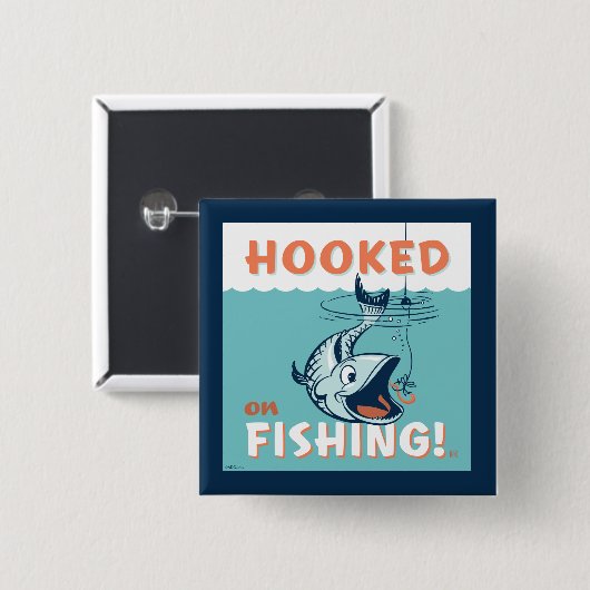 魚釣り 缶バッジ (正面&裏面)