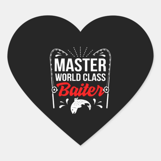 魚釣り-魚釣り魚 – シャツ ハートシール (正面)