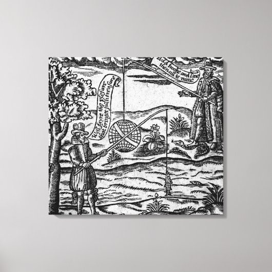 魚釣り『A Book Roxburghe Ballads』の風刺 キャンバスプリント (正面)