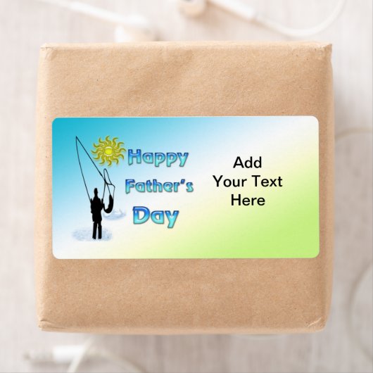 魚釣り- Happy Father's Day Label ラベル (インサイチュ)