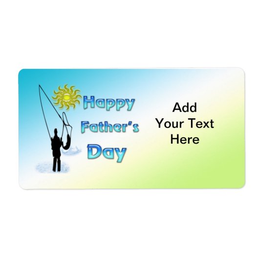 魚釣り- Happy Father's Day Label ラベル (正面)
