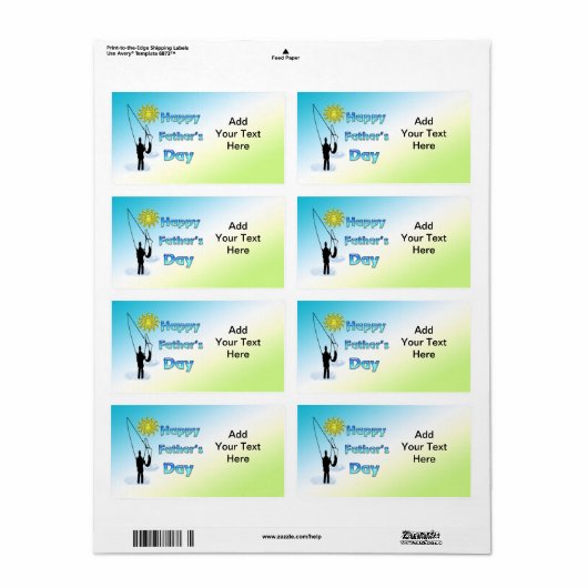 魚釣り- Happy Father's Day Label ラベル (フルシート)