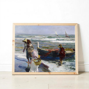 魚釣り、Joaquin Sorolla y Bastidaからの復帰 ポスター