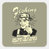 魚釣り: Thru His Fly スクエアシール (正面)