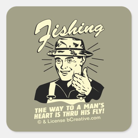 魚釣り: Thru His Fly スクエアシール (正面)