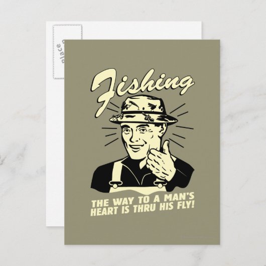 魚釣り: Thru His Fly ポストカード (正面/裏面)