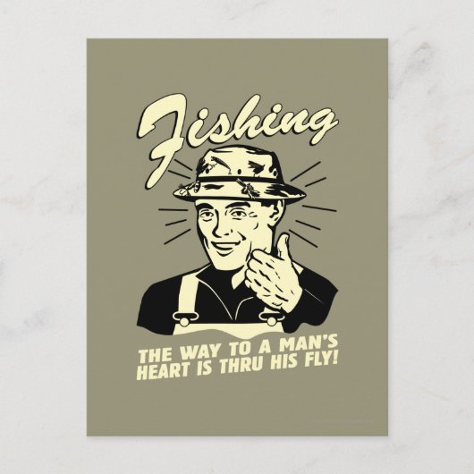 魚釣り: Thru His Fly ポストカード (正面)