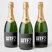 魚釣り- wtf where is fish スパークリングワインラベル (ボトル)