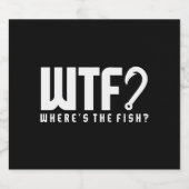 魚釣り- wtf where is fish スパークリングワインラベル (シングルラベル)