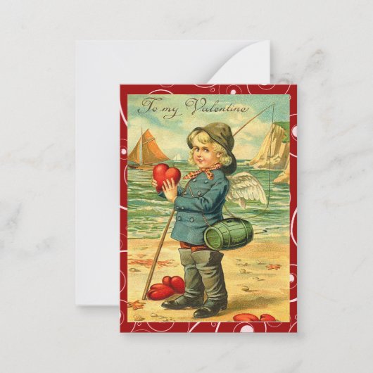 魚釣りfor Love Valentine Love Notes ノートカード (正面)