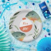 魚釣りIts a Boy Baby Shower ペーパープレート (パーティー)