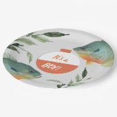 魚釣りIts a Boy Baby Shower ペーパープレート (アングル)