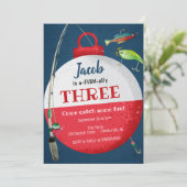 魚釣りO – 魚類誕生日招待状 招待状 (スタンド正面)