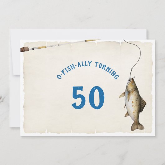 魚釣りO-fish-al大人誕生日招待状 招待状 (裏面)