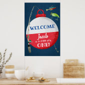 魚釣りO-FISH-ally誕生日へようこそ ポスター (キッチン)