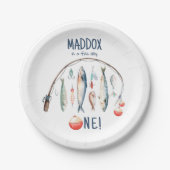 魚釣りO-Fish-Ally The Big One Blue Boy誕生日 ペーパープレート (正面)