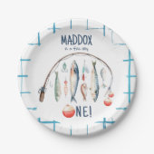 魚釣りO-Fish-Ally The Big One Blue Boy誕生日 ペーパープレート (正面)