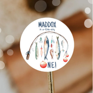 魚釣りO-Fish-Ally The Big One Blue Boy誕生日 ラウンドシール