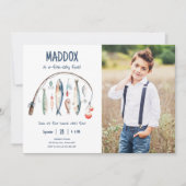 魚釣りO-Fish-Ally The Big One Blue Boy誕生日 招待状 (正面)