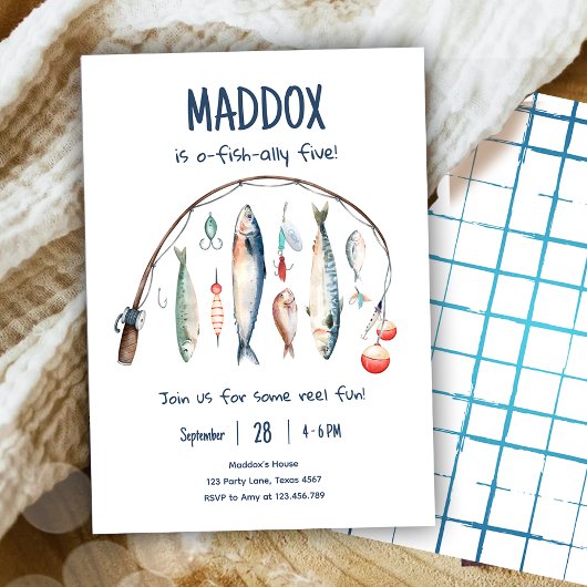 魚釣りO-Fish-Ally The Big One Blue Boy誕生日 招待状