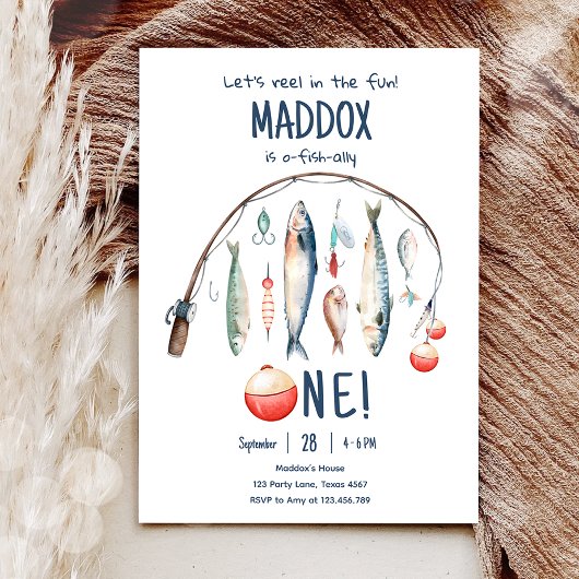 魚釣りO-Fish-Ally The Big One Blue Boy誕生日 招待状