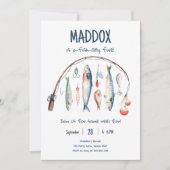 魚釣りO-Fish-Ally The Big One Blue Boy誕生日 招待状 (正面)