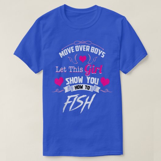 魚釣りsの女の子の上に移動 tシャツ (デザイン正面)