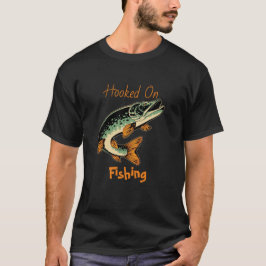 魚釣りTシャツに掛か男性へる Tシャツ