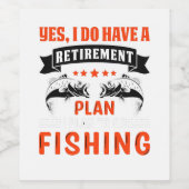 魚釣りTシャツデザイン ワインラベル (シングルラベル)