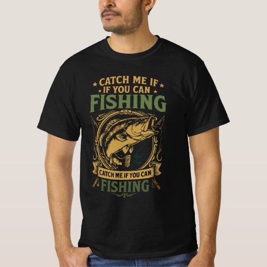 魚釣りTシャツデザイン Tシャツ (正面)