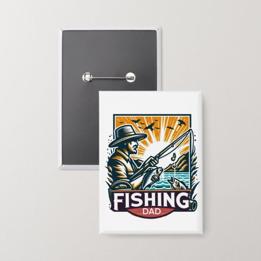 魚釣りtシャツ 缶バッジ (正面/裏面)