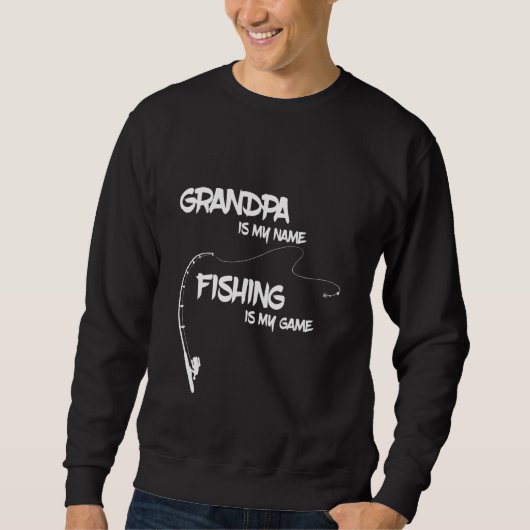 魚釣りTee for Grandpa スウェットシャツ (正面)