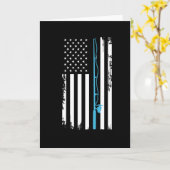 魚釣りUSAフラッグフィッシュ魚釣りロッドベイトギフトアイディア カード (黄色い花)