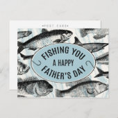魚釣りYou A Happy Father's Dayはがき ポストカード (正面/裏面)