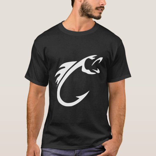 魚釣用フックリールライフ魚釣り Tシャツ (正面)
