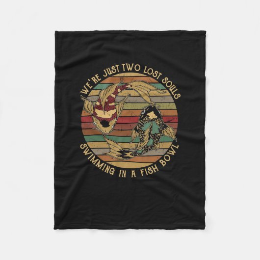 魚鉢で泳失ったぐ魂は2人だ フリースブランケット (正面)