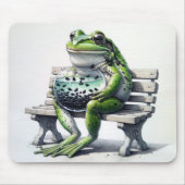 魚鉢にポリグを入れたカエル マウスパッド (正面)