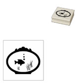 魚鉢ウッドアートスタンプ ラバースタンプ (押印)