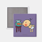 魚鉢キスオレンジ金魚 マグネット (正面/裏面)