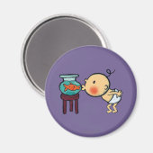 魚鉢キスオレンジ金魚 マグネット (正面/裏面)