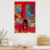 魚鉢テーブル ポスター (キッチン)