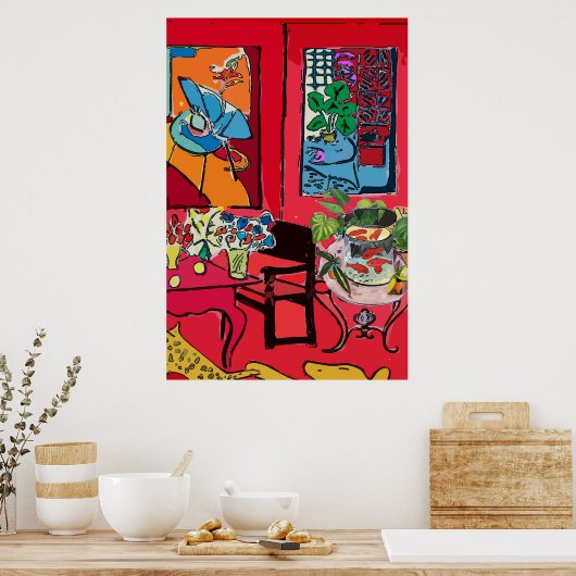 魚鉢テーブル ポスター (キッチン)