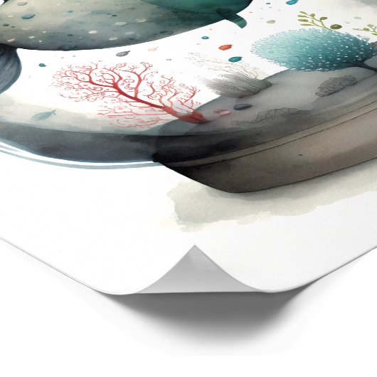 魚鉢 ポスター (角)