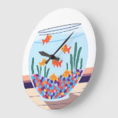 魚鉢 ラージ壁時計 (傾斜)